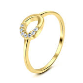 CZ Gold Plated Silver Rings NSR-1064-GP